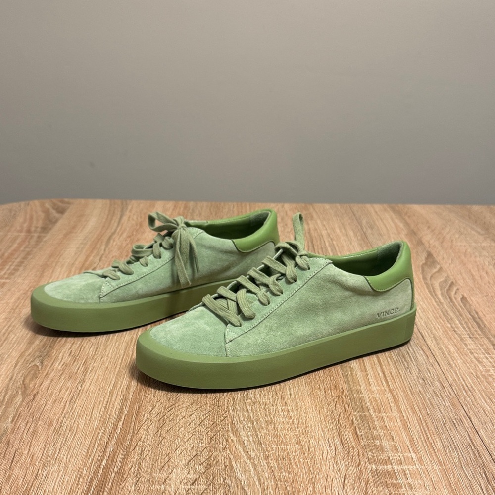 Vince Suede Sage Green Sneakers
